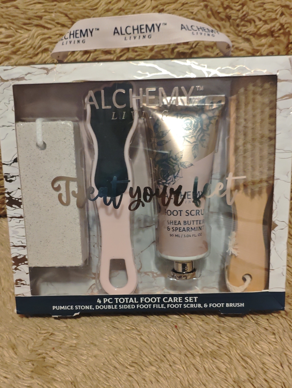 Pink & Cream 4-Piece Foot Care Set
